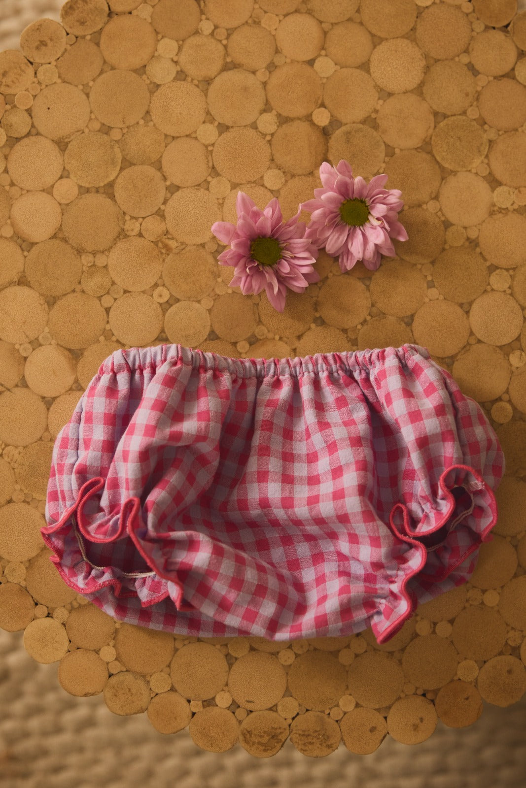 CUBREPAÑAL VICHY FUCSIA