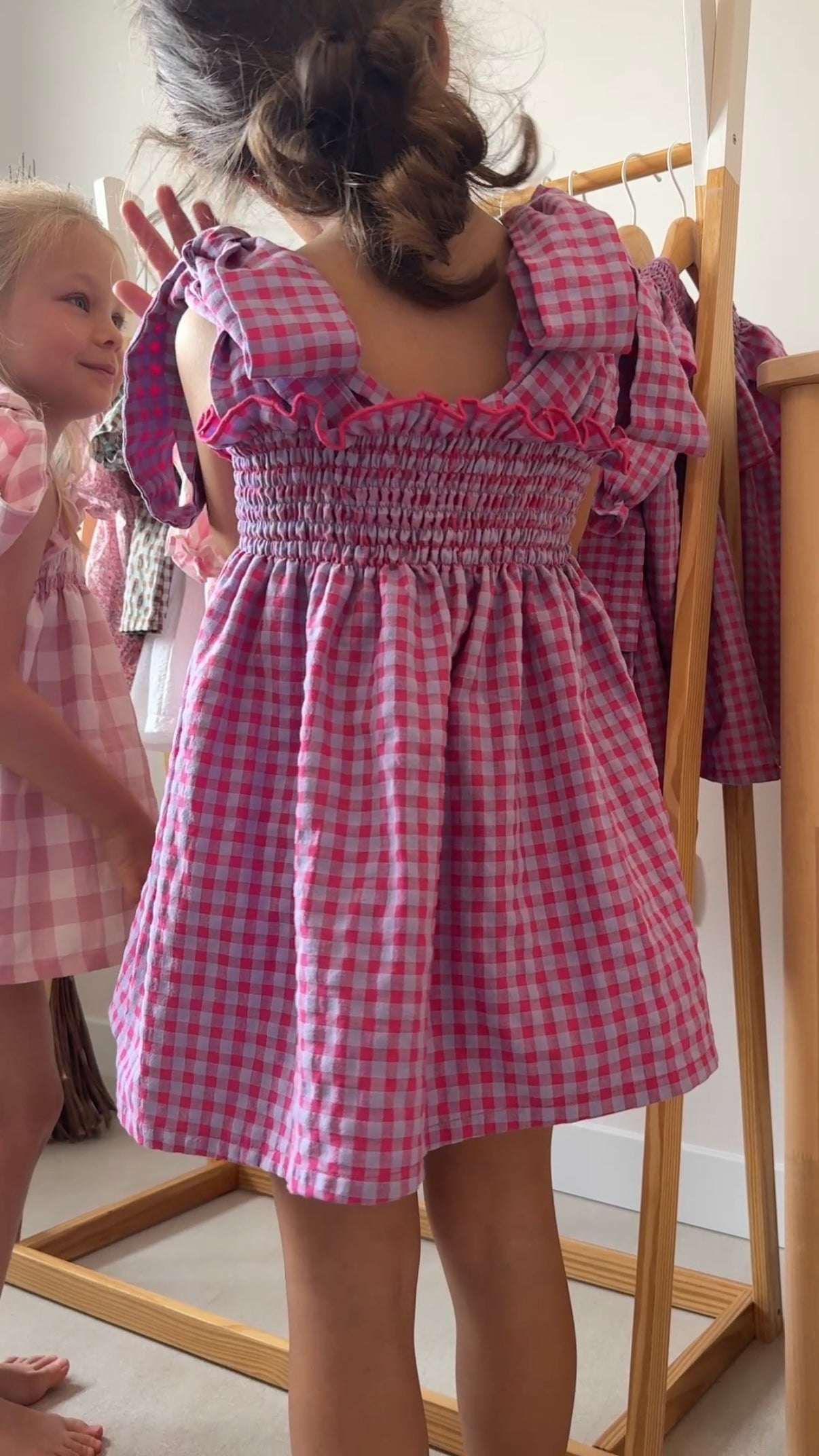 VESTIDO VICHY FUCSIA