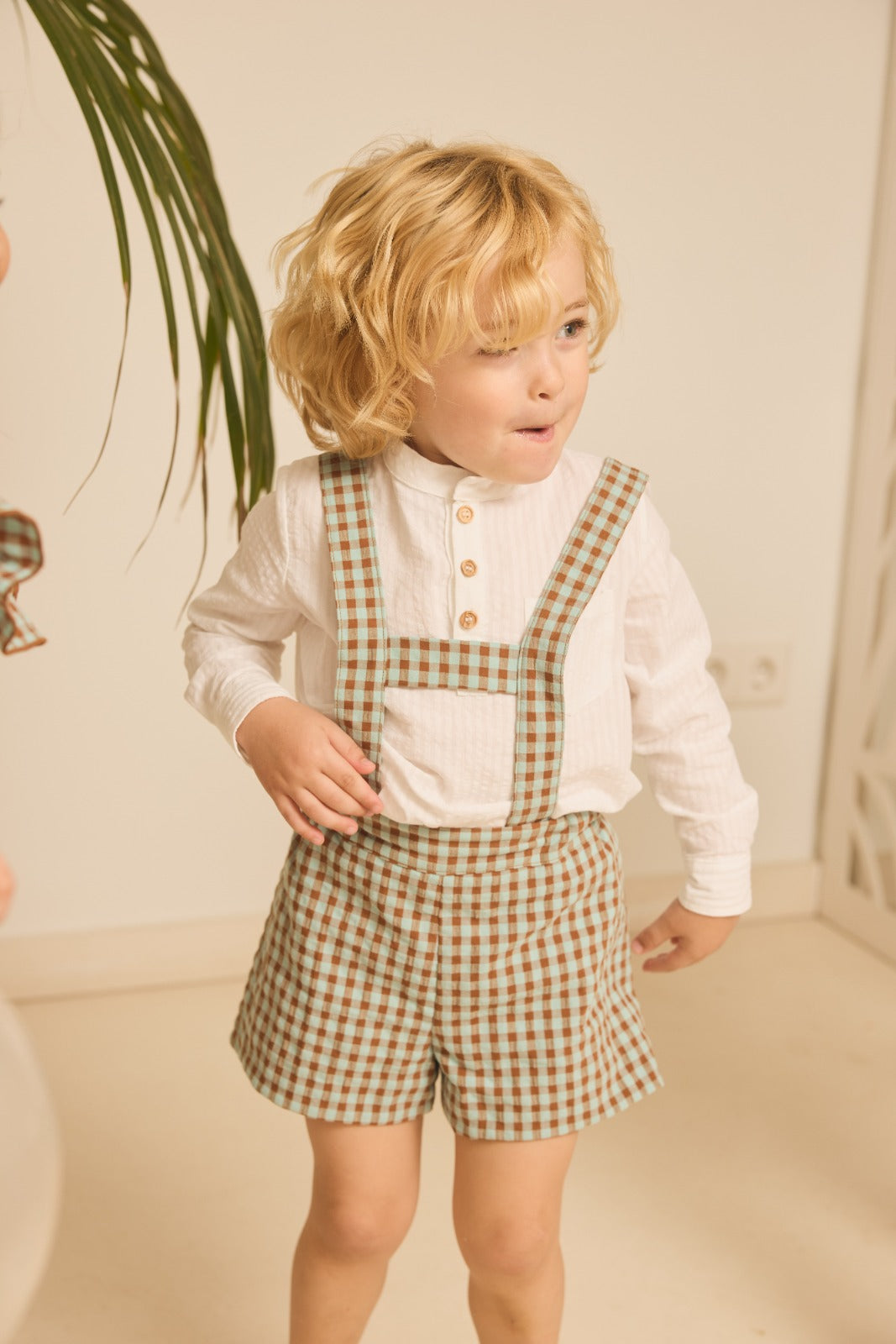PANTALON VICHY MARRON