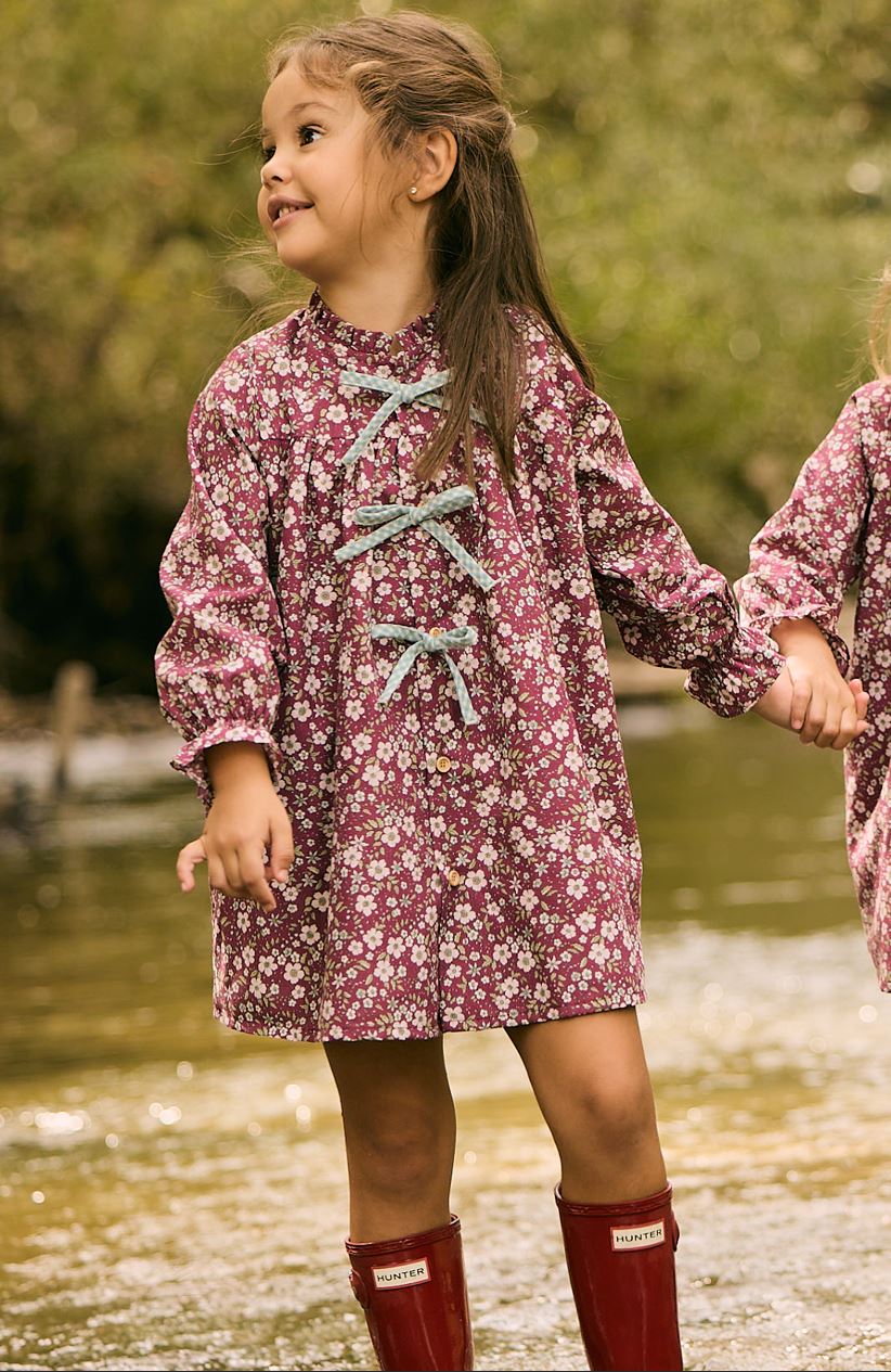 VESTIDO BORGOÑA LAZOS