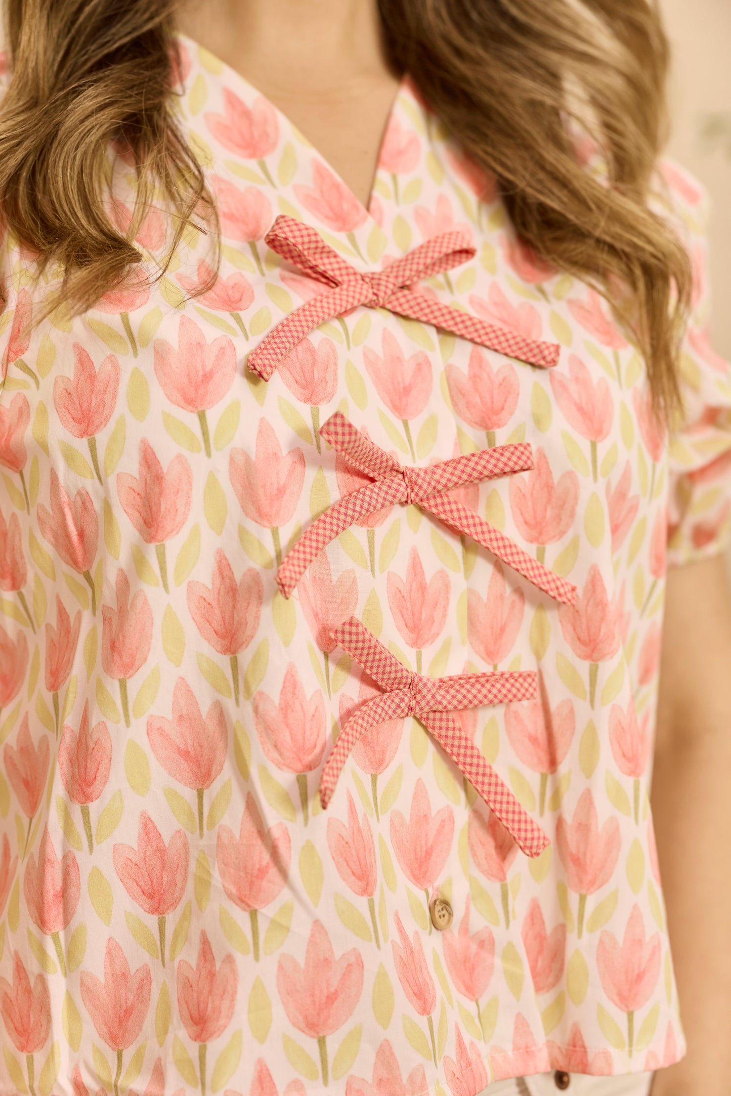 BLUSA MADRE FLORES LAZOS