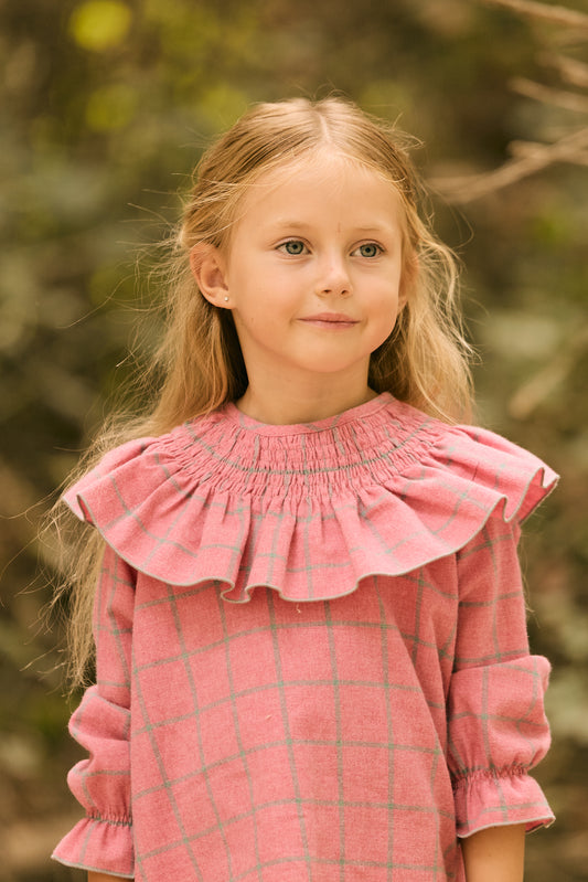 VESTIDO CUADRO ROSA
