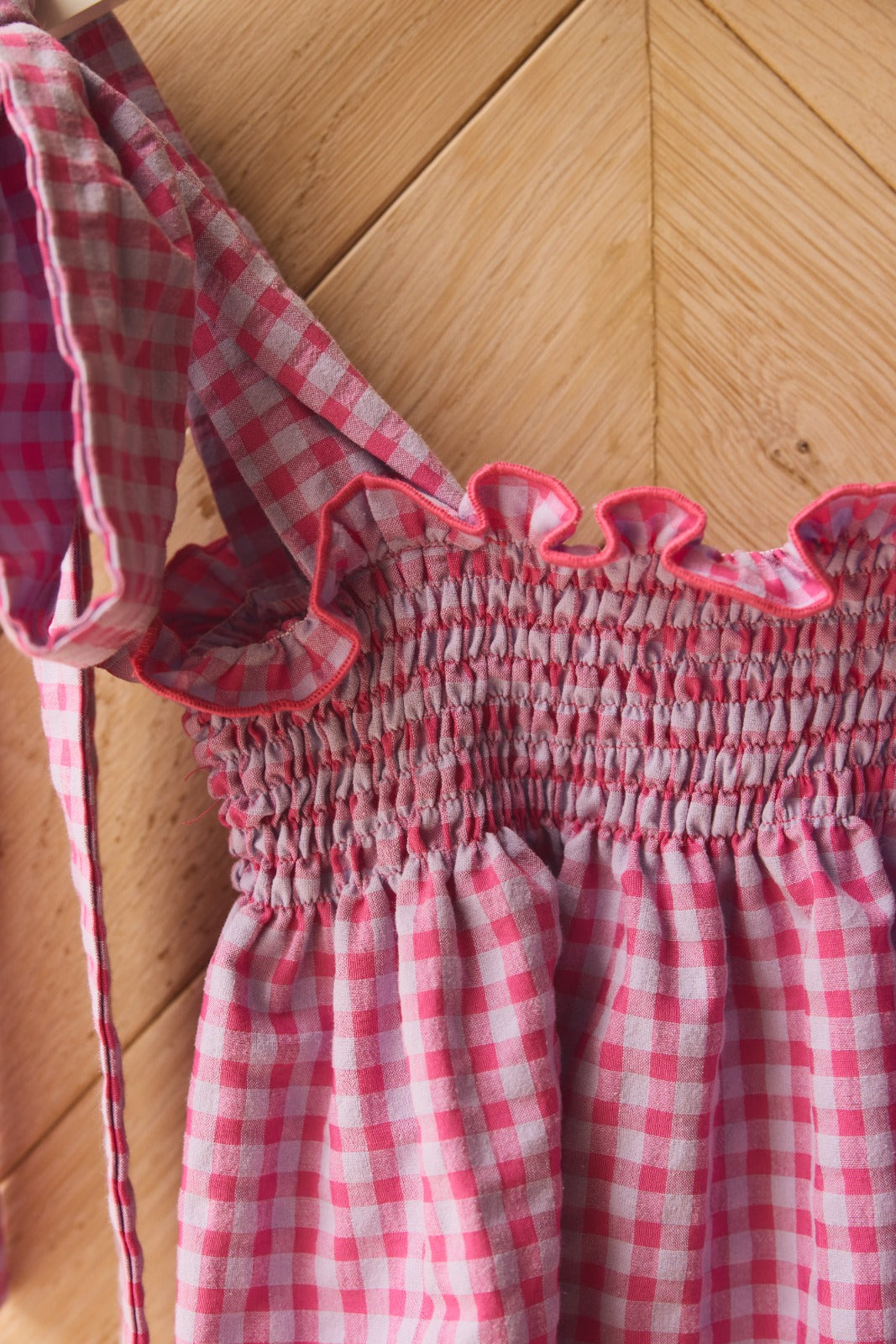 BLUSA MADRE VICHY FUCSIA