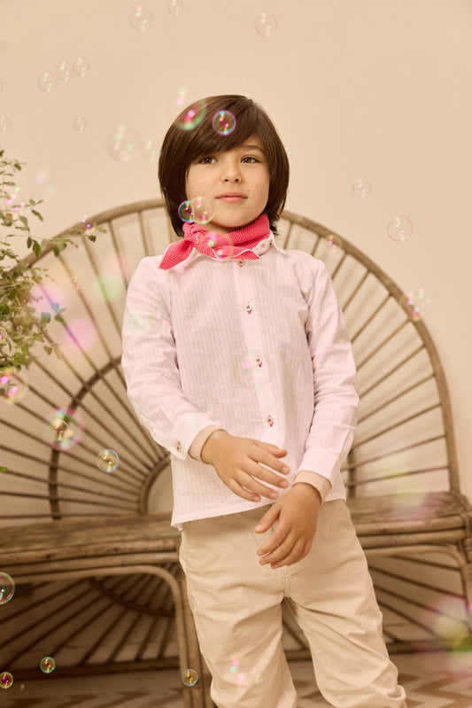 CAMISA  BLANCA COMBINADA