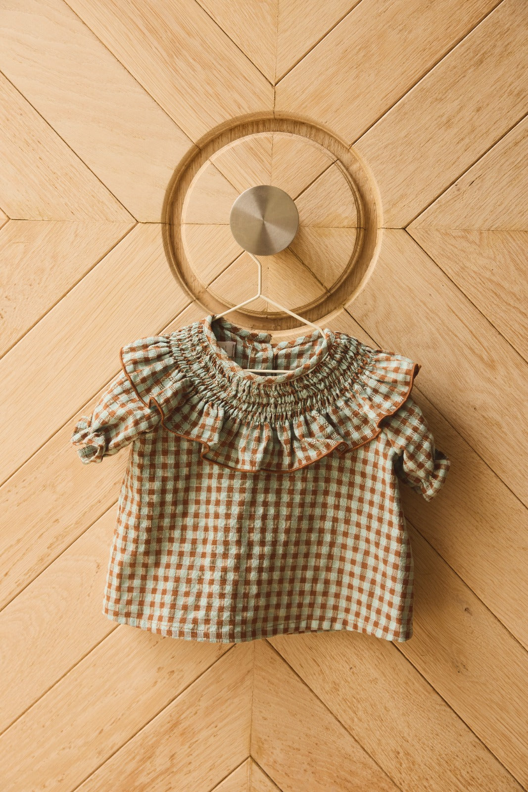 BLUSA VICHY MARRON